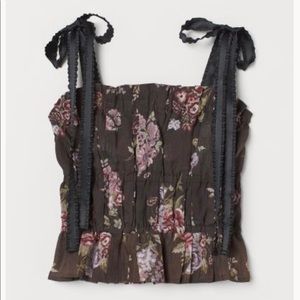 New Brock Collection x H&M Dark Brown Floral Top